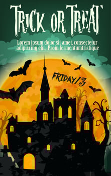 Halloween holiday ghost scary party poster vector