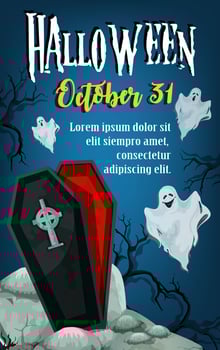 Halloween holiday trick treat horror party poster vector