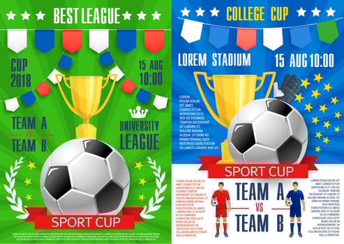Vector posters for soccer sport football game