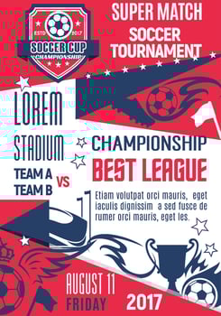 Vector poster for football or soccer league game