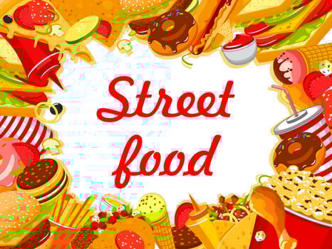 Vector street food fastfood snacks poster menu