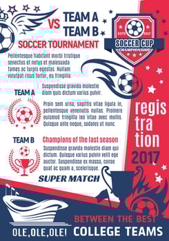 Vector football soccer college game poster