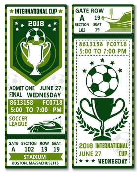 Vector football soccer league championship tickets