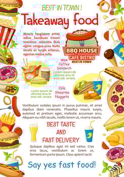 Vector fast food restaurant menu poster