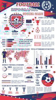 Football or soccer infographic of sport club vector