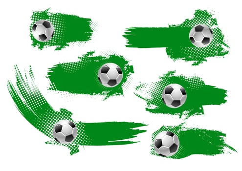 Soccer ball banner of football championship design vector