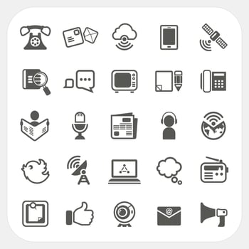 Communication icons set vector