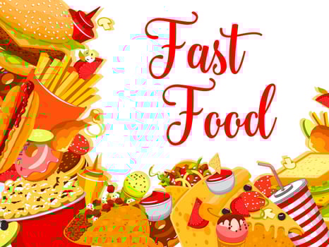 Vector fast food restaurant cafe poster