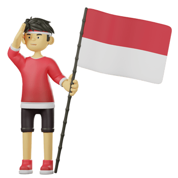 Indonesian Young Boy Salute The Flag png