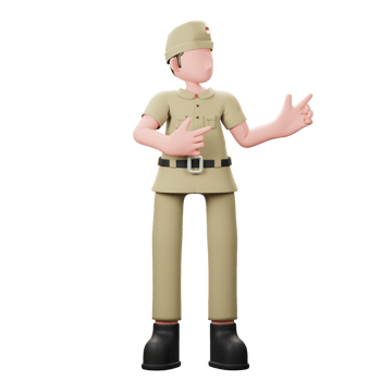 veteran character pointing png