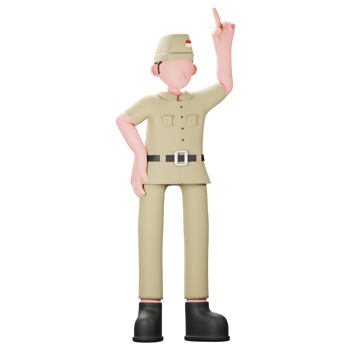 veteran character pointing png