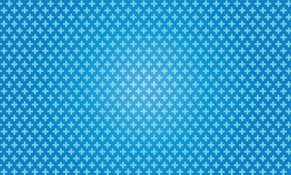 abstract white crosses minimal geometric pattern on blue gradient vector