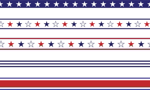 Blue and red patriotic stars and stripes vector