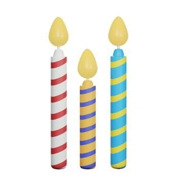 3D Birthday Candle icon png