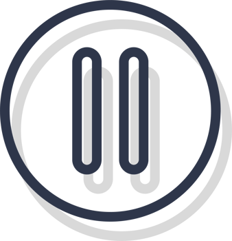 Pause icon for media player button interface. Video and audio player navigations symbol in line design style. png