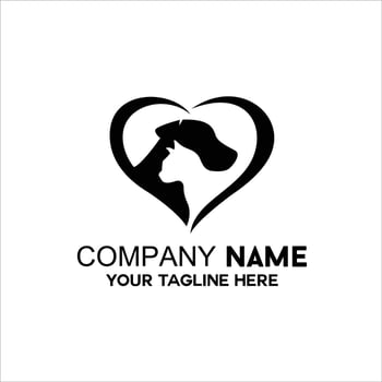 dog and cat silhouette for animal lover symbol vector