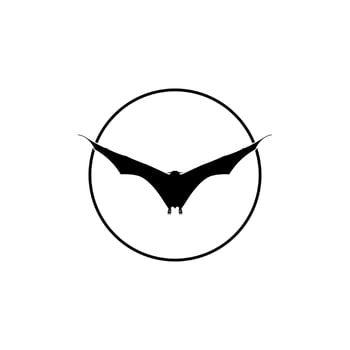 Silhouette of the Pair of Flying Fox or Bat for Art Illustration, Icon, Symbol, Pictogram, Logo, Website, or Graphic Design Element. Vector Illustration