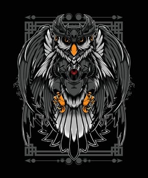 Owl Robot Vector Illustration