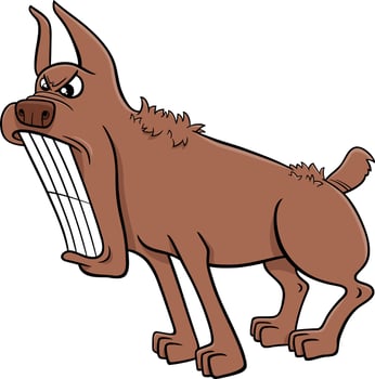 cartoon angry brown comic dog animal character vector