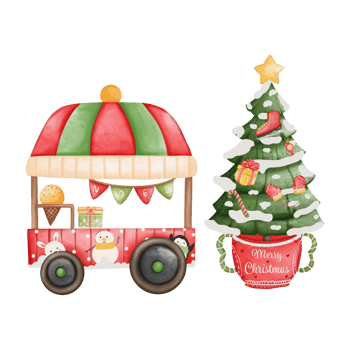 Christmas amusement park illustration, amusement park png