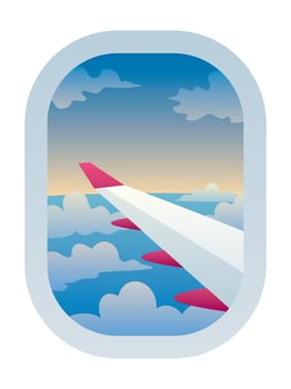 Airplane Window View vector