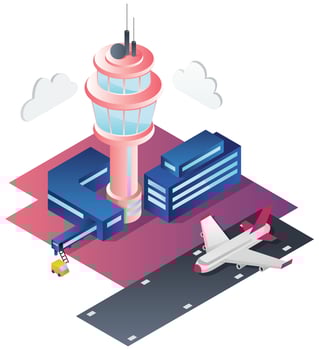 Airport Isometric Flat Design vector