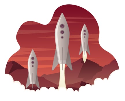 Colonizing Mars on White vector