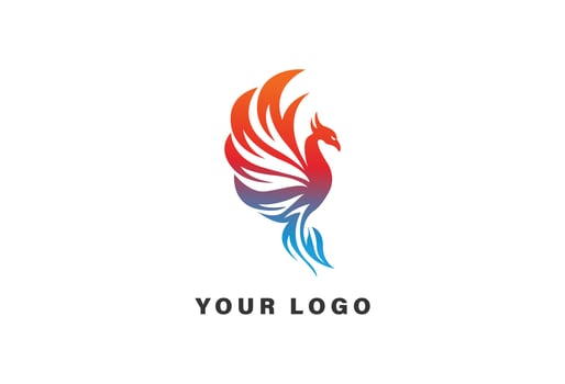 Phoenix logo design template vector