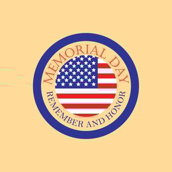 memorial day design circle icon vector