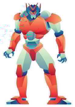 Giant Robot on White vector