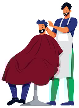 Hairdresser Male on White vector