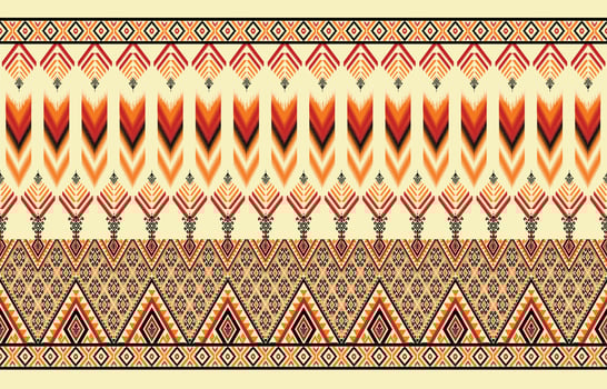Colorful ikat pattern, ethnic oriental ikat seamless art style. Design for background, carpet, wallpaper, clothing, wrapping, Batik, fabric, backdrop, sarong, and Vector illustration. embroidery style
