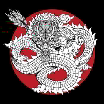 Japanese dragon tattoo illustration vector