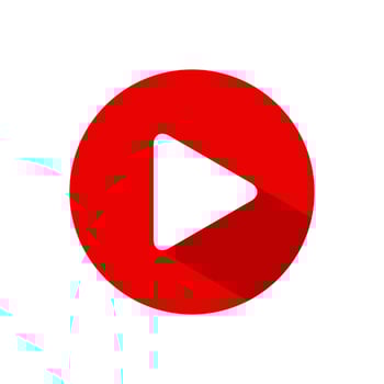 Play button icon vector isolated on circle background