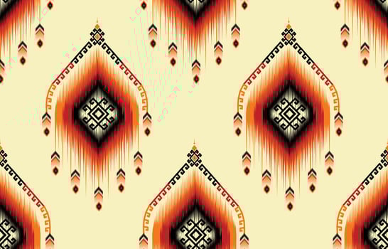 Colorful ikat pattern, ethnic oriental ikat seamless art style. Design for background, carpet, wallpaper, clothing, wrapping, Batik, fabric, backdrop, sarong, and Vector illustration. embroidery style