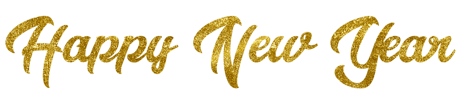 Golden Text Happy New Year cut out png