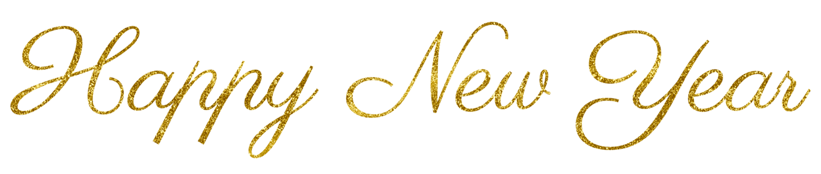 Golden Text Happy New Year cut out png