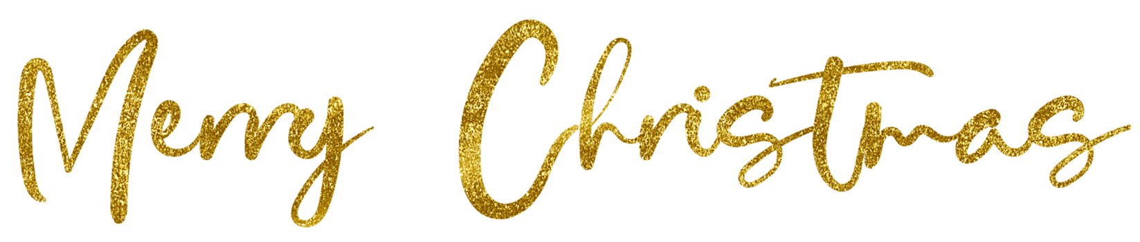 Golden Text Merry Christmas cut out png
