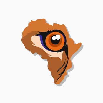 african map lion eye logo vector