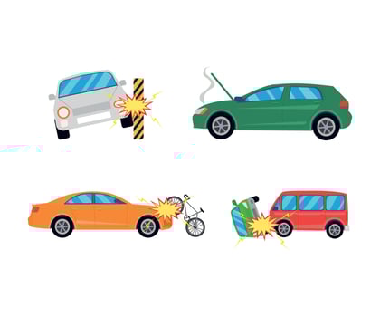Car Crashes Illustrations vector