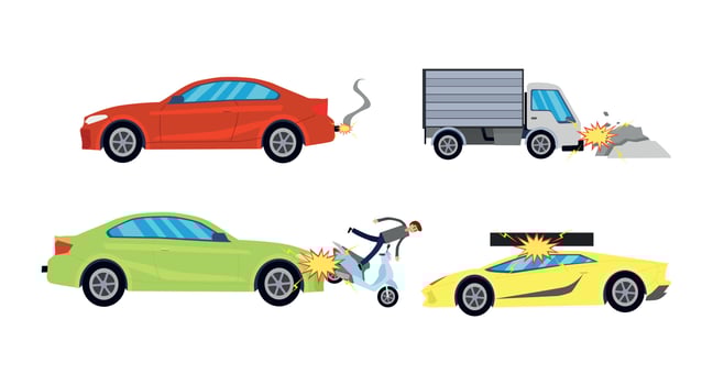 Car Crashes Illustrations vector