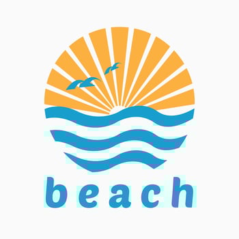 beach summer logo design template. simple style logo vector