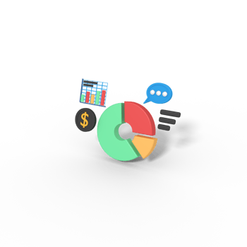 3d illustration of business growth pie chart png