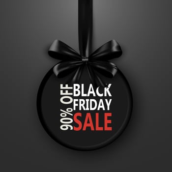 Black Friday sale inscription design template. banner with bow ribbon. Discount special off . Shopping promotion poster. Vector illustration concept