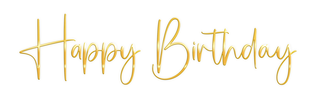 Golden Text Lettering Happy Birthday cut out png