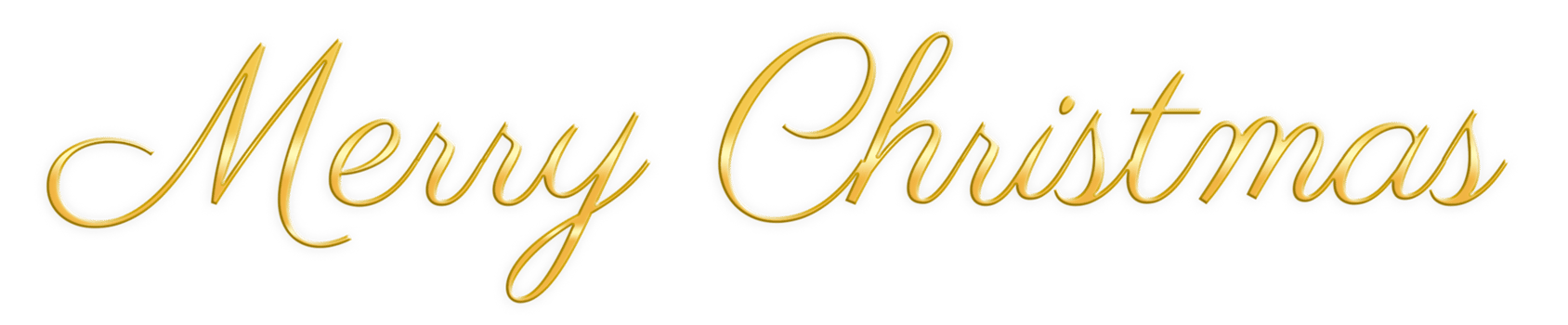 Golden Text Merry Christmas cut out png