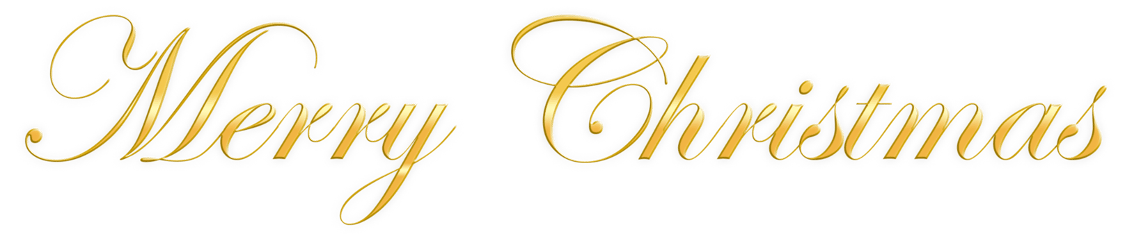Golden Text Merry Christmas cut out png