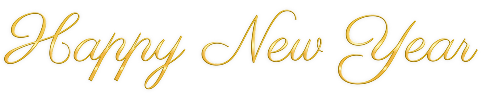 Golden Text Happy New Year cut out png