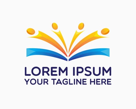 open book logo design template. open book illustration vector