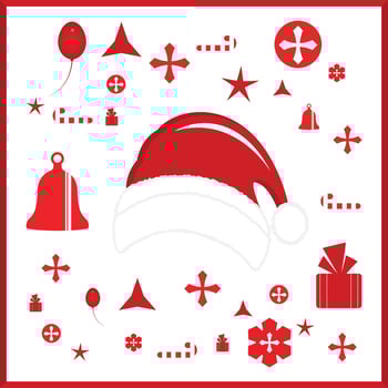 Christmas and new year background icons set. vector